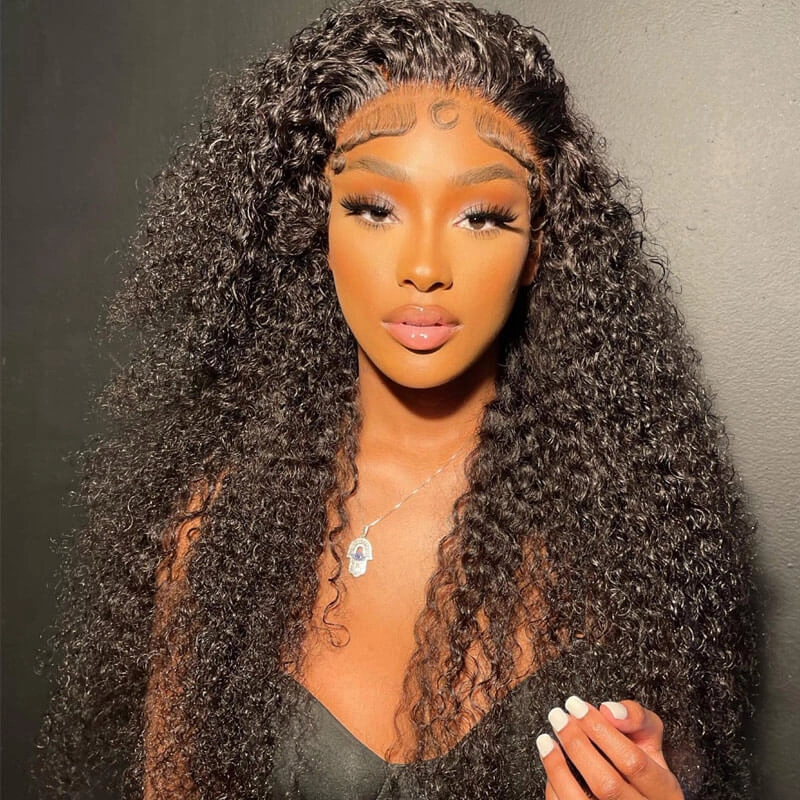 13x4/13x6 HD Transparent Lace Front Wig kinky Curly Hair Pre Plucked Hairline Real Human Hair Wig-Geeta Hair