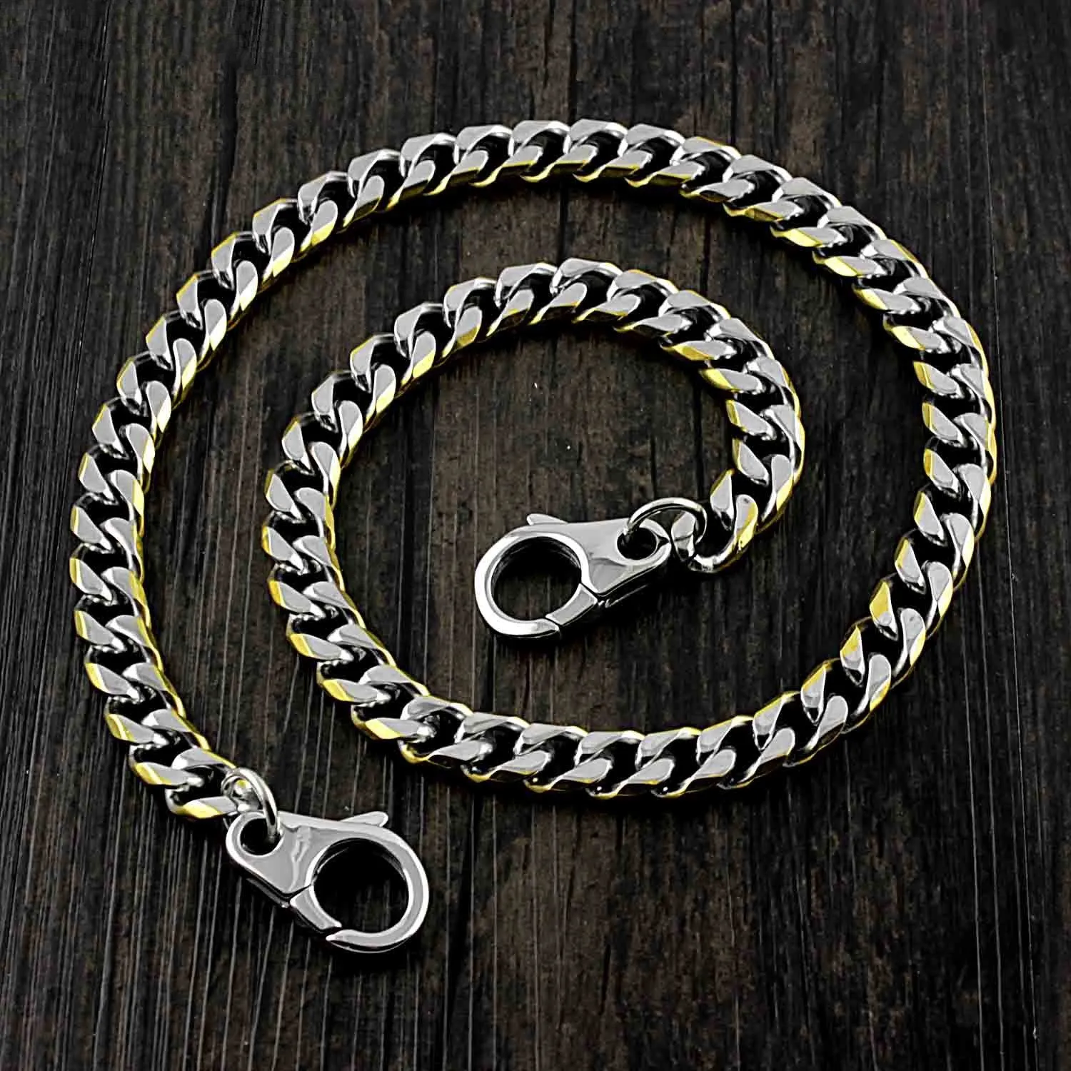 18'' SOLID STAINLESS STEEL BIKER SILVER GOLD WALLET CHAIN LONG PANTS CHAIN jeans chain jean chain FOR MEN