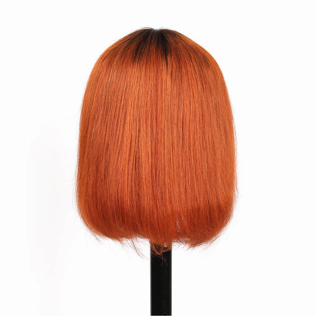 1B Ginger Orange Ombre Colored 13x4 Pre Plucked Lace Frontal Wig Straight Bob Wig Human Hair