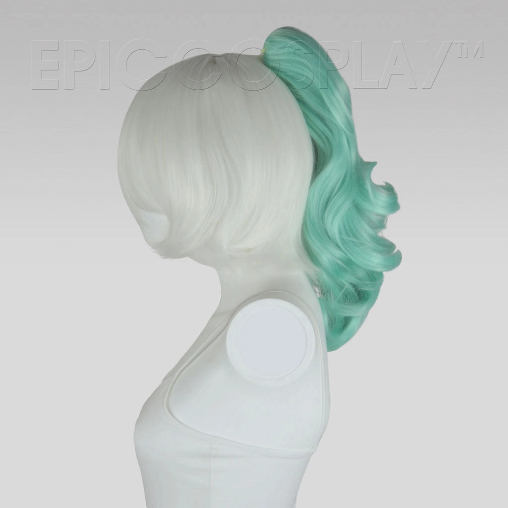 20" Mint Green Wavy Curly Ponytail Clipon