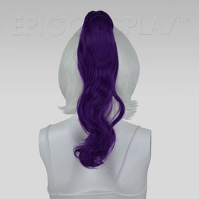 20" Royal Purple Wavy Curly Ponytail Clipon