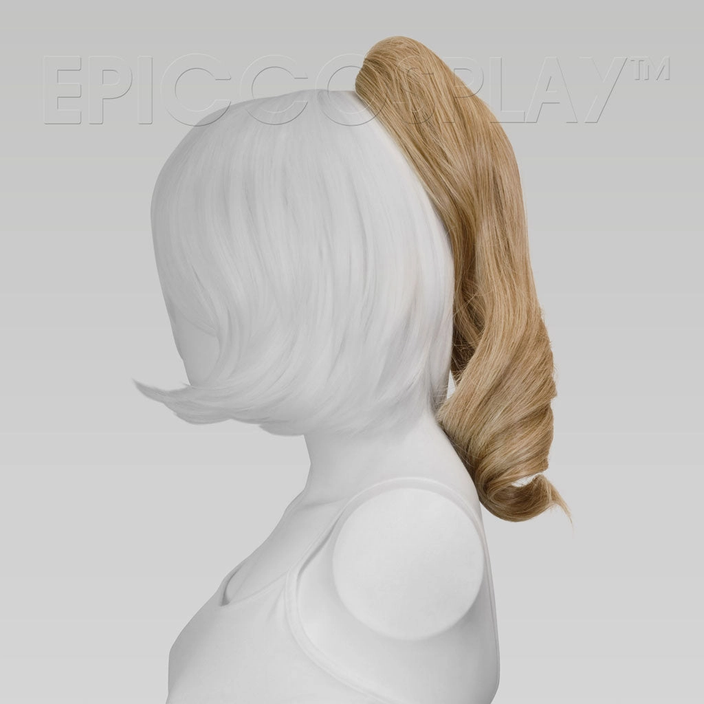 20" Strawberry Blonde Wavy Curly Ponytail Clipon