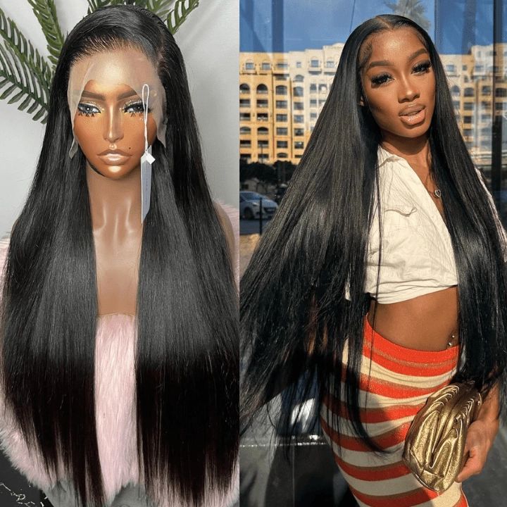 24 Hours Shipping Straight Hair Pre Cut 4x6 HD Lace Front Wig Pre Plucked Natural Hairline 100% Virgin Human Hair Wigs