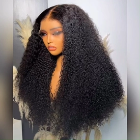 24 Hours Shipping Wear and Go Glueless Soft Curly Human Hair Hd Lace Frontal Pre Plucked Wigs 180% Density