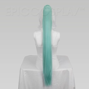 35" Mint Green Straight Ponytail Clipon