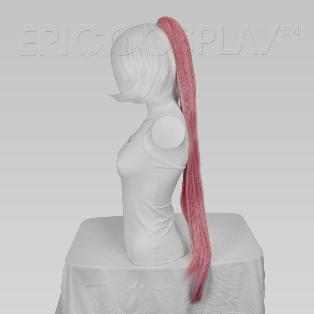 35" Princess Pink Mix Straight Ponytail Clipon