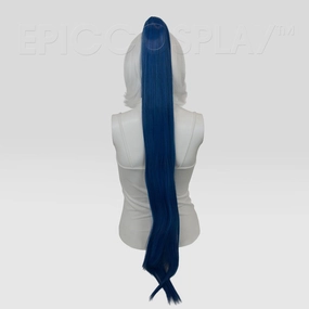 35" Shadow Blue Mix Straight Ponytail Clipon