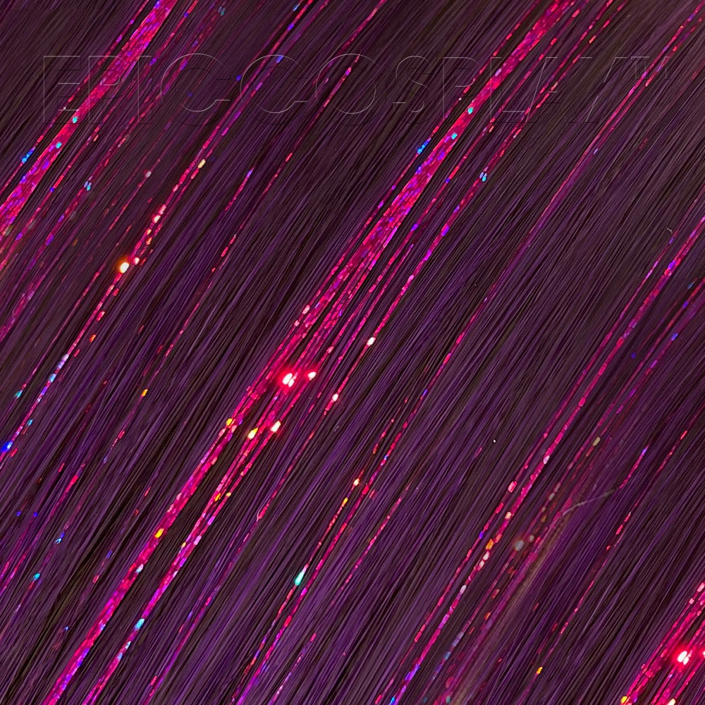 35" Tinsel Blended Weft Extension - Purple Black Fusion