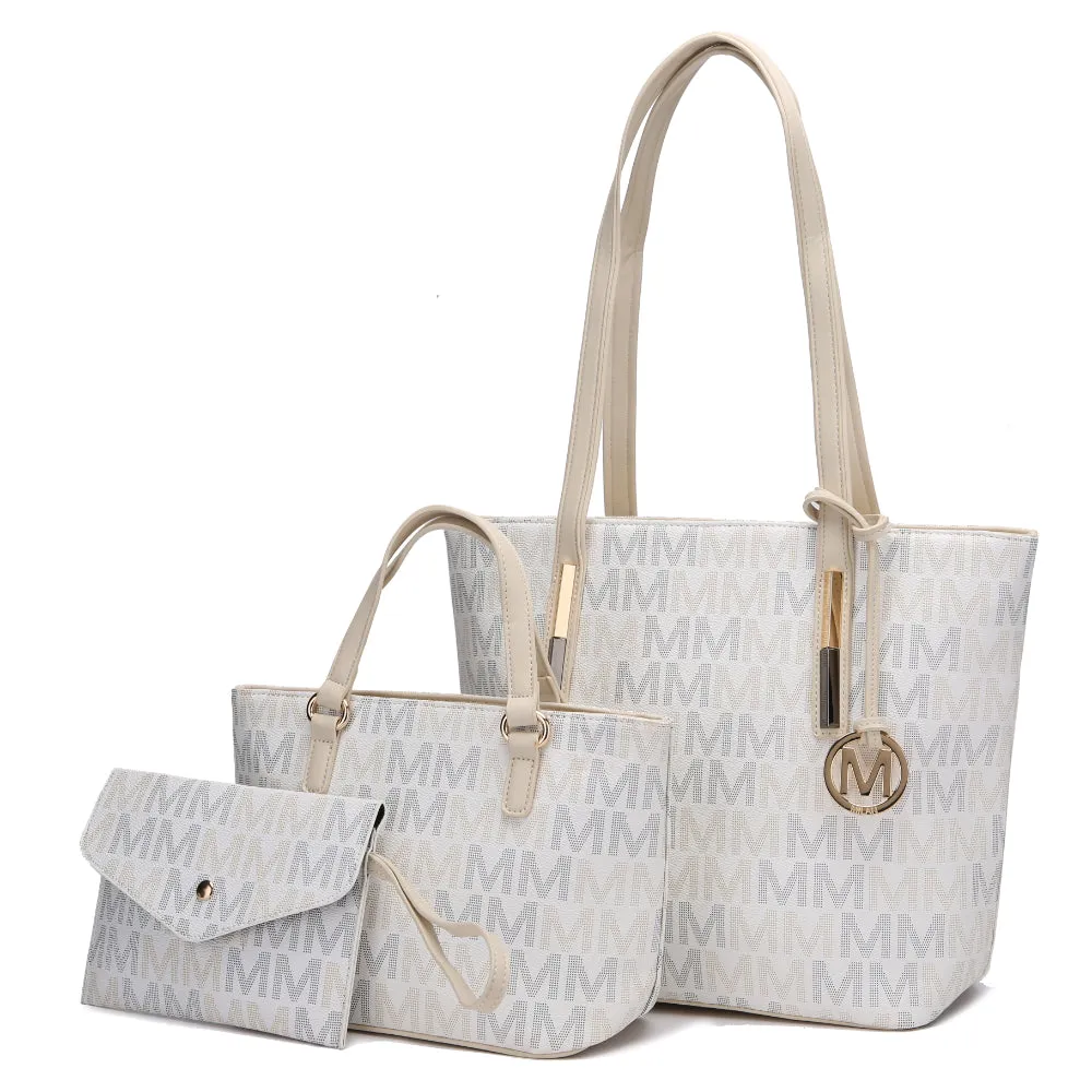 3PC Aylet M Tote with Mini Bag and Wristlet Pouch