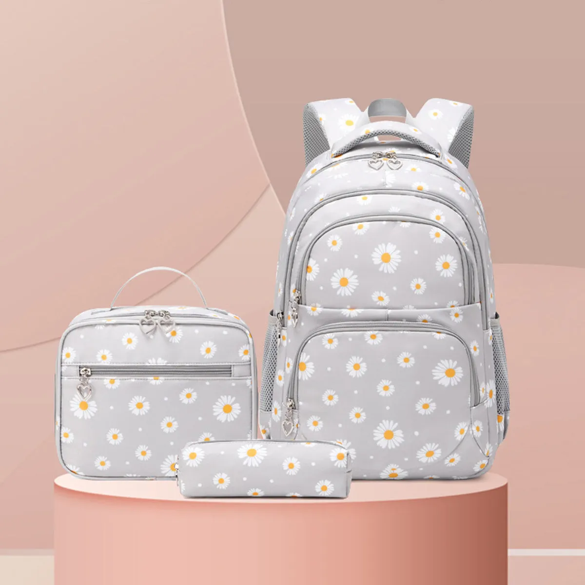 3Pcs Daisy Prints Backpack Sets Kids Bookbag for Teens