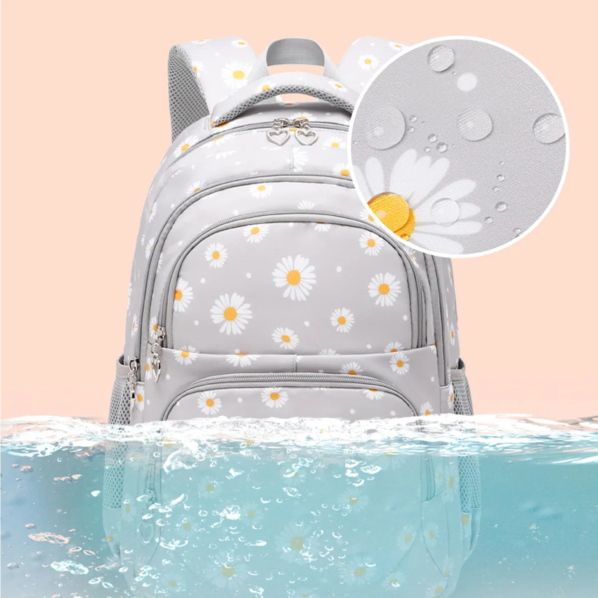 3Pcs Daisy Prints Backpack Sets Kids Bookbag for Teens
