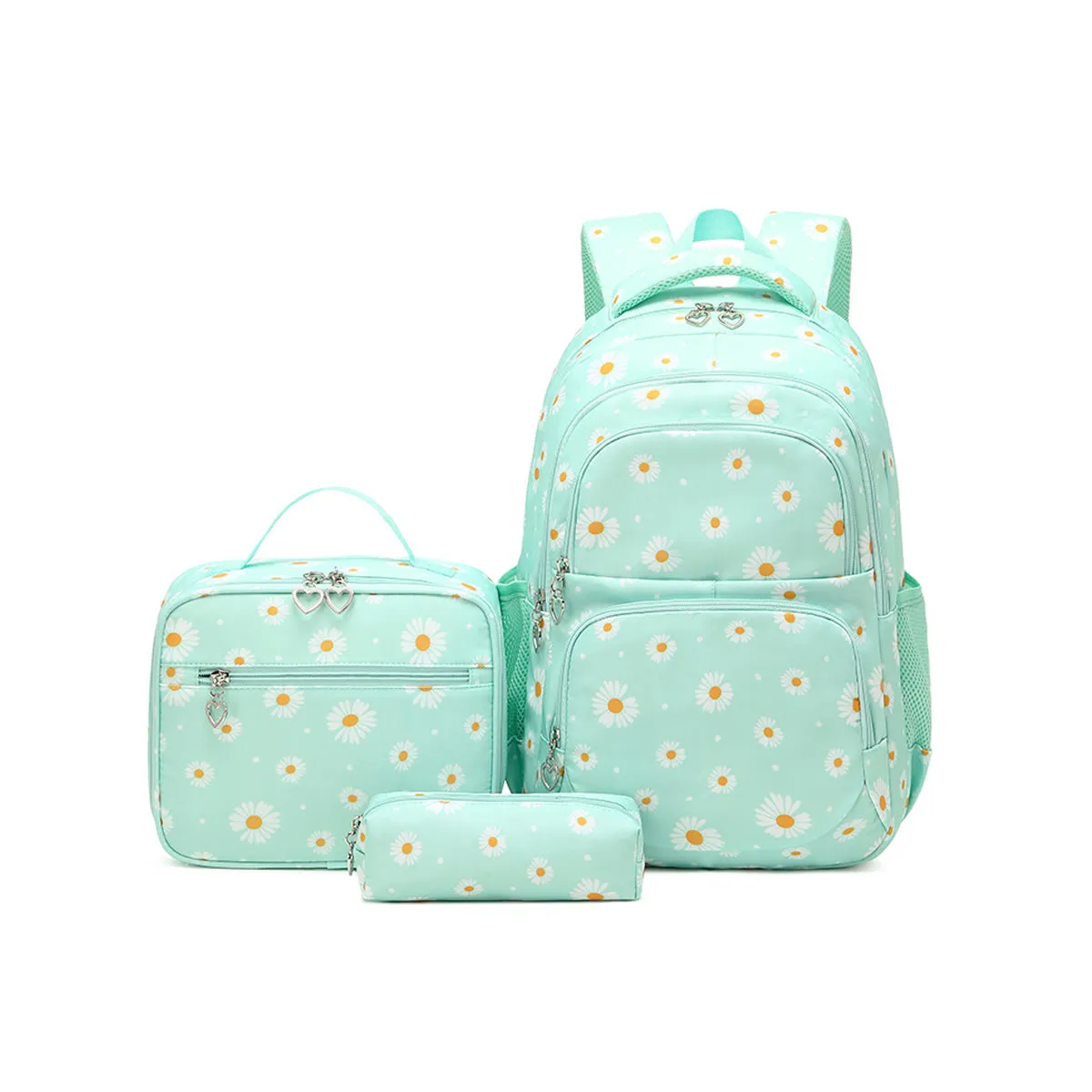 3Pcs Daisy Prints Backpack Sets Kids Bookbag for Teens