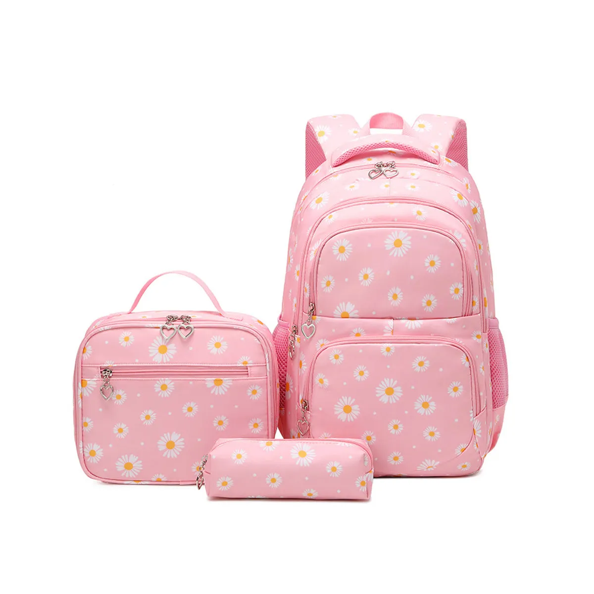 3Pcs Daisy Prints Backpack Sets Kids Bookbag for Teens