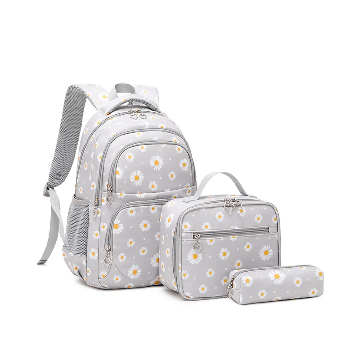 3Pcs Daisy Prints Backpack Sets Kids Bookbag for Teens
