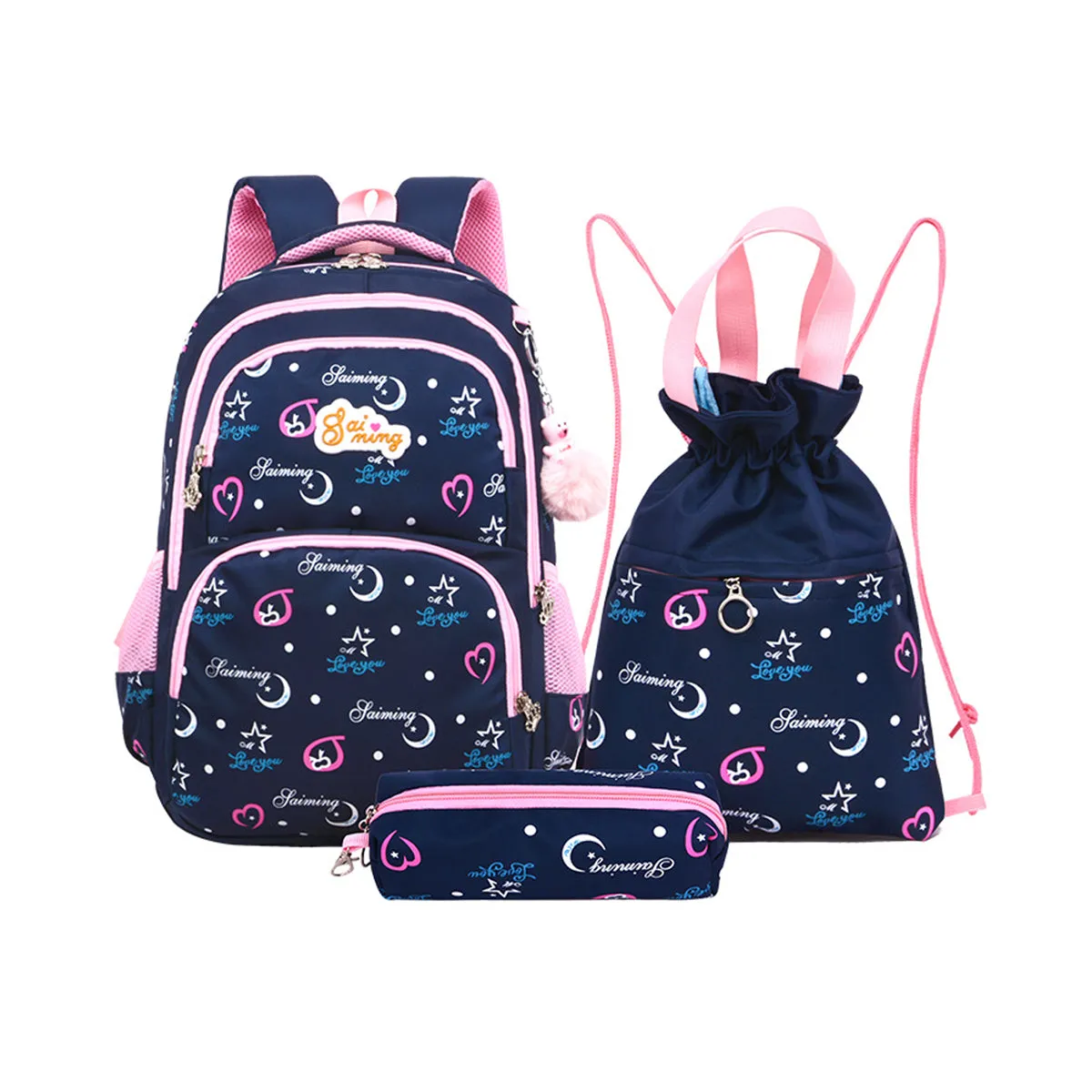 3Pcs New Schoolbag Cartoon Children's Schoolbag