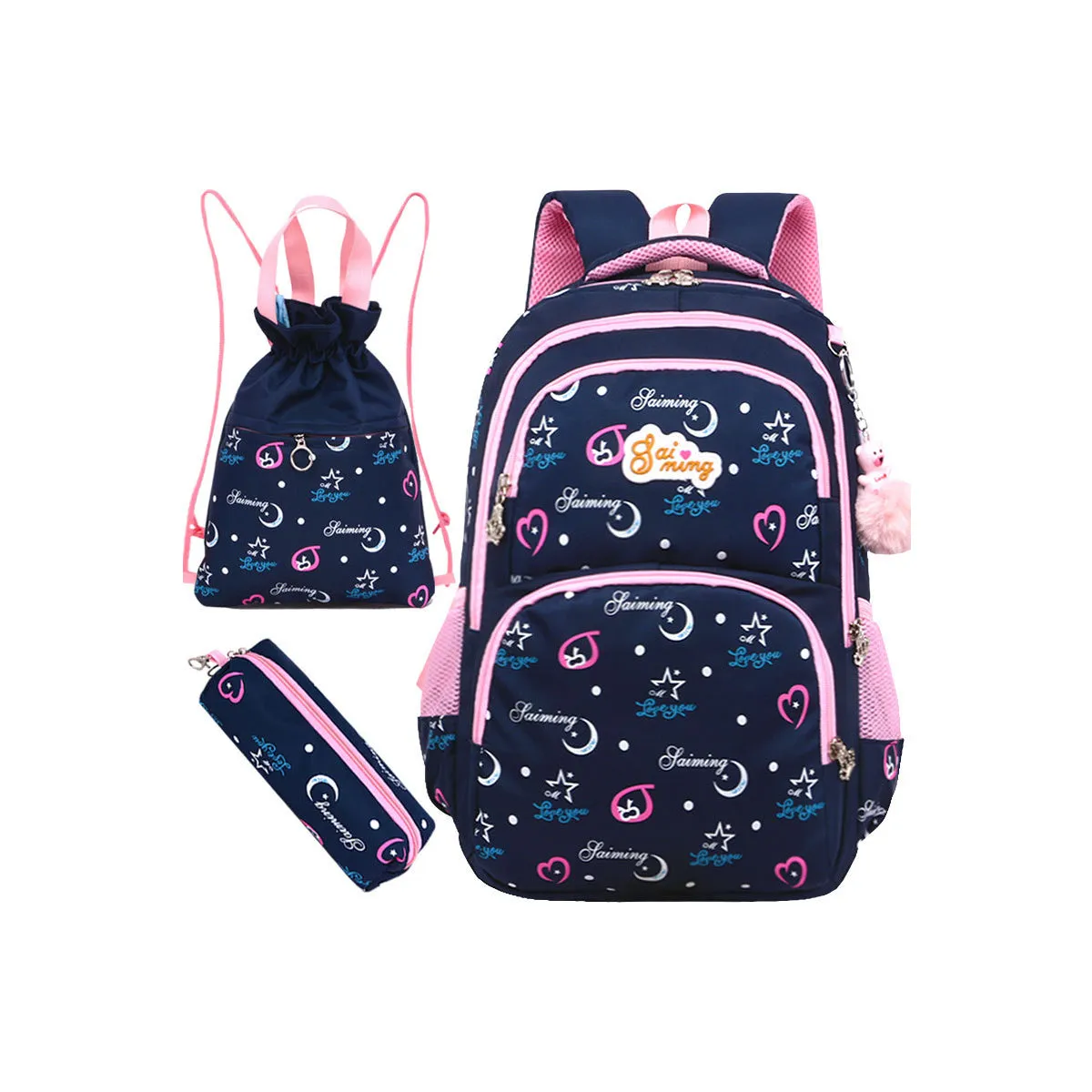 3Pcs New Schoolbag Cartoon Children's Schoolbag