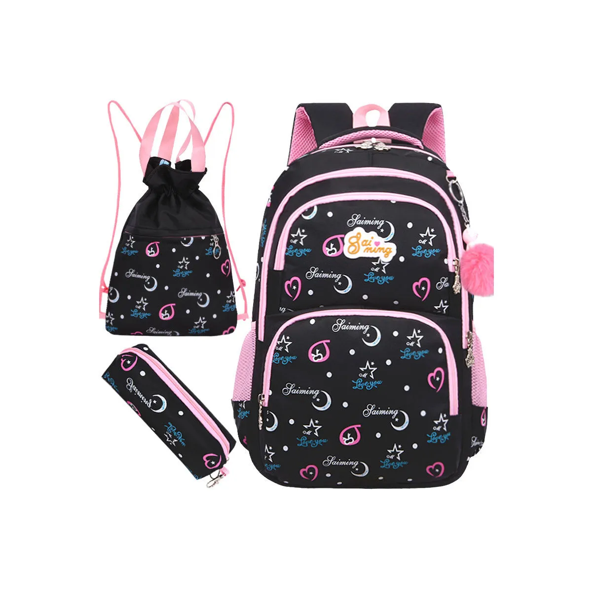 3Pcs New Schoolbag Cartoon Children's Schoolbag