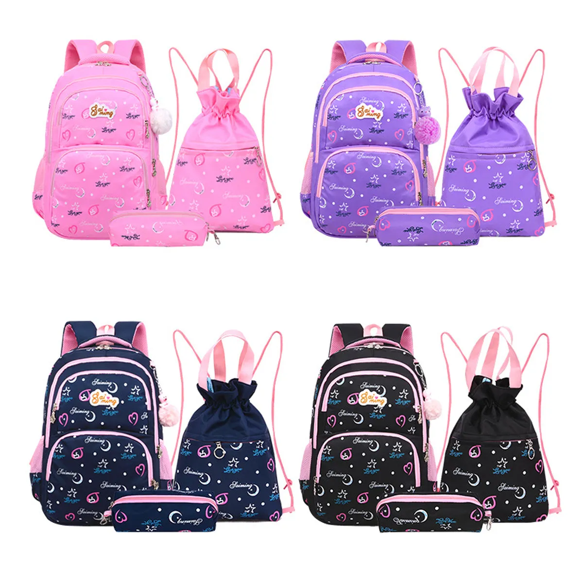 3Pcs New Schoolbag Cartoon Children's Schoolbag