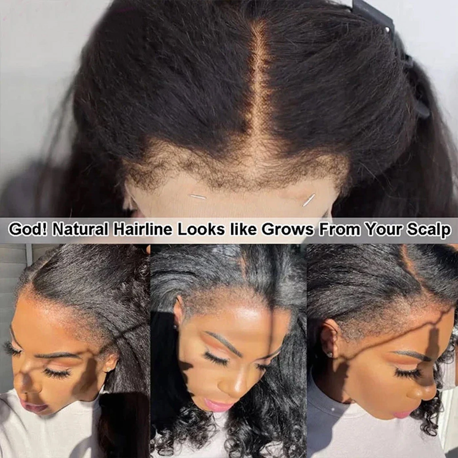 4C Edge Hairline Real HD 13x4 Lace Frontal Wigs Kinky Straight Human Hair