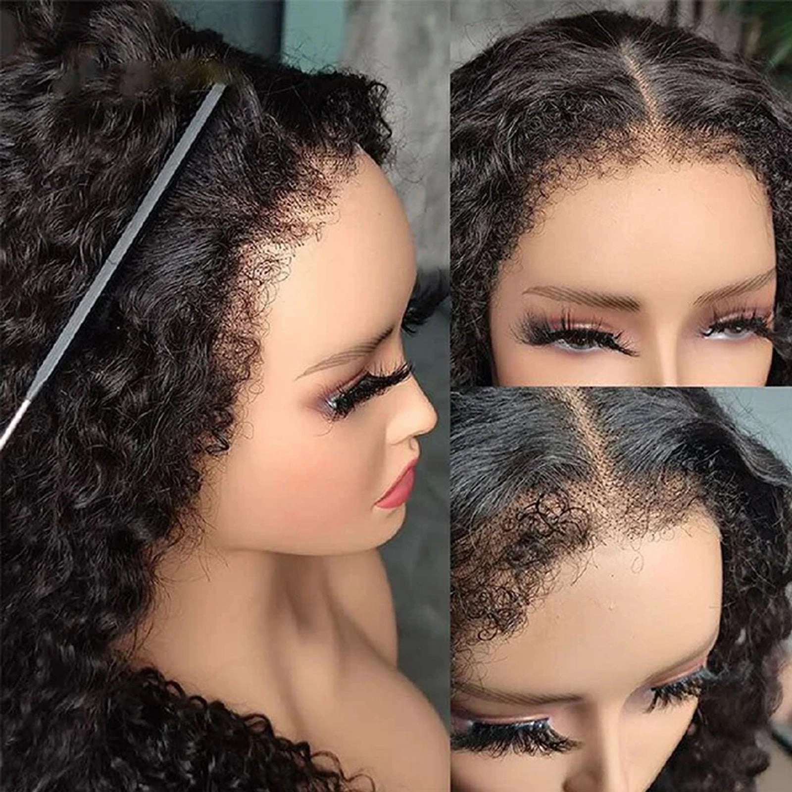 4C Edge Hairline Real HD 13x4 Lace Frontal Wigs Kinky Straight Human Hair