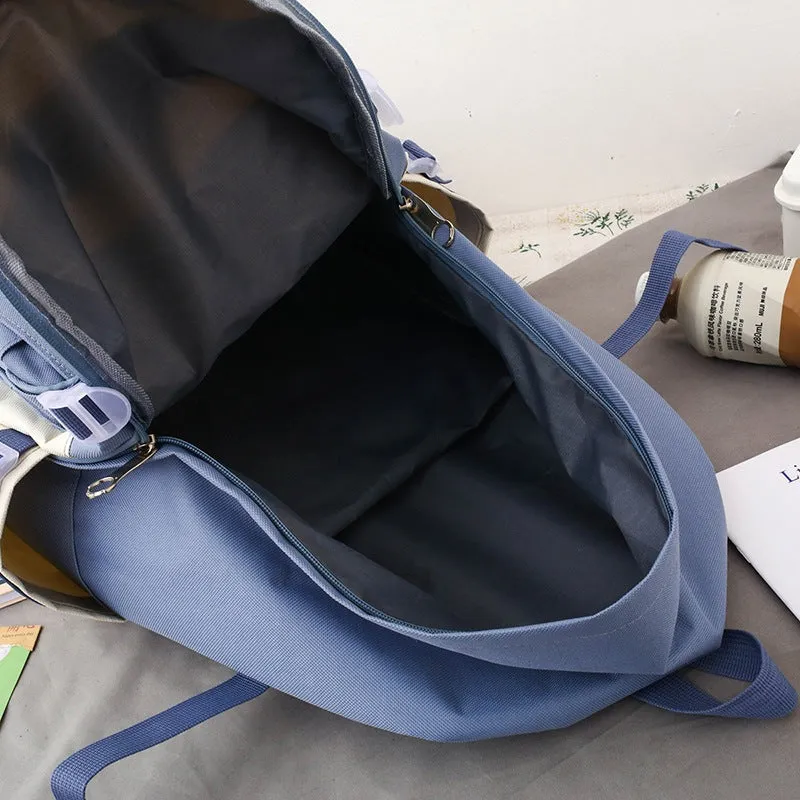4Pcs Fashion Schoolbag Student Backpack
