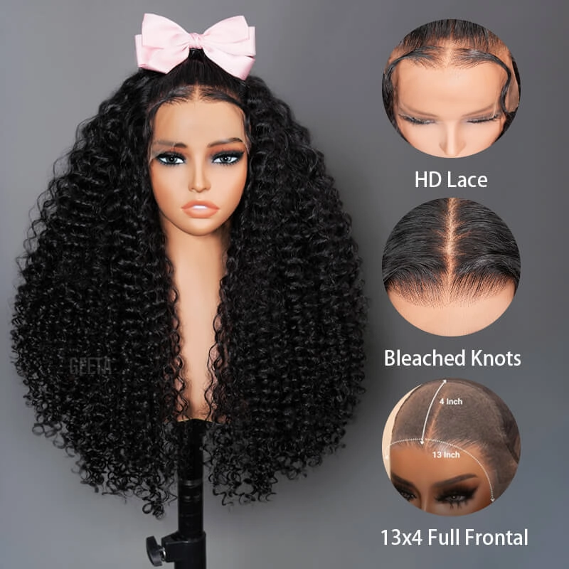 $259= 2 Wigs | Geeta 30" Deep Curly 13x4 Lace Front   10" Glueless Put On And Go Bob Wig Bogo Sale