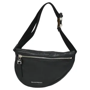 Alexander McQueen Logo Belt Bag in Black Leather