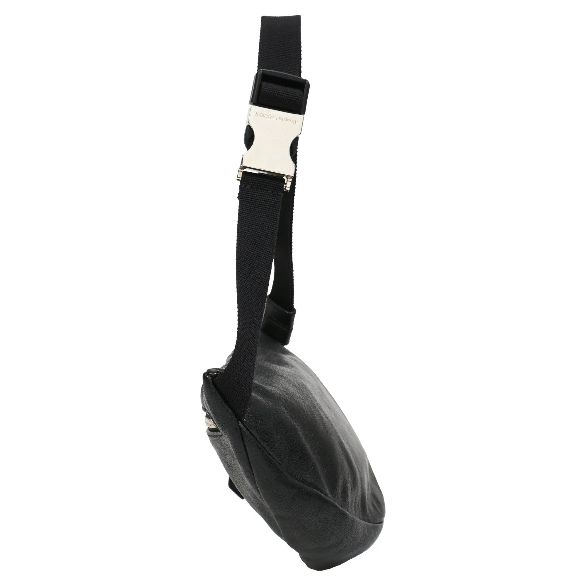 Alexander McQueen Logo Belt Bag in Black Leather