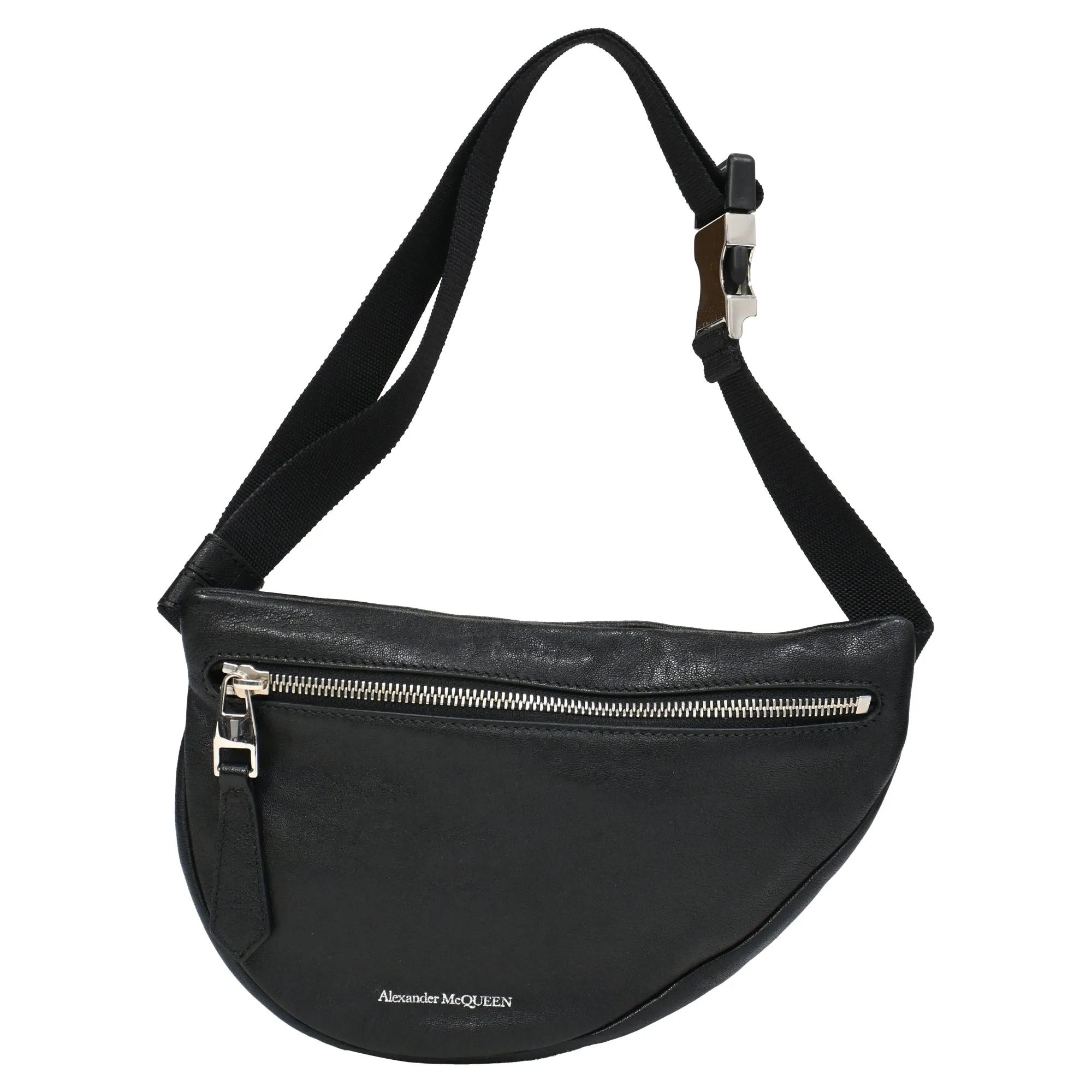 Alexander McQueen Logo Belt Bag in Black Leather
