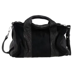 Alexander Wang Pebbled Rocco Duffle in Black Lambskin Pony Hair