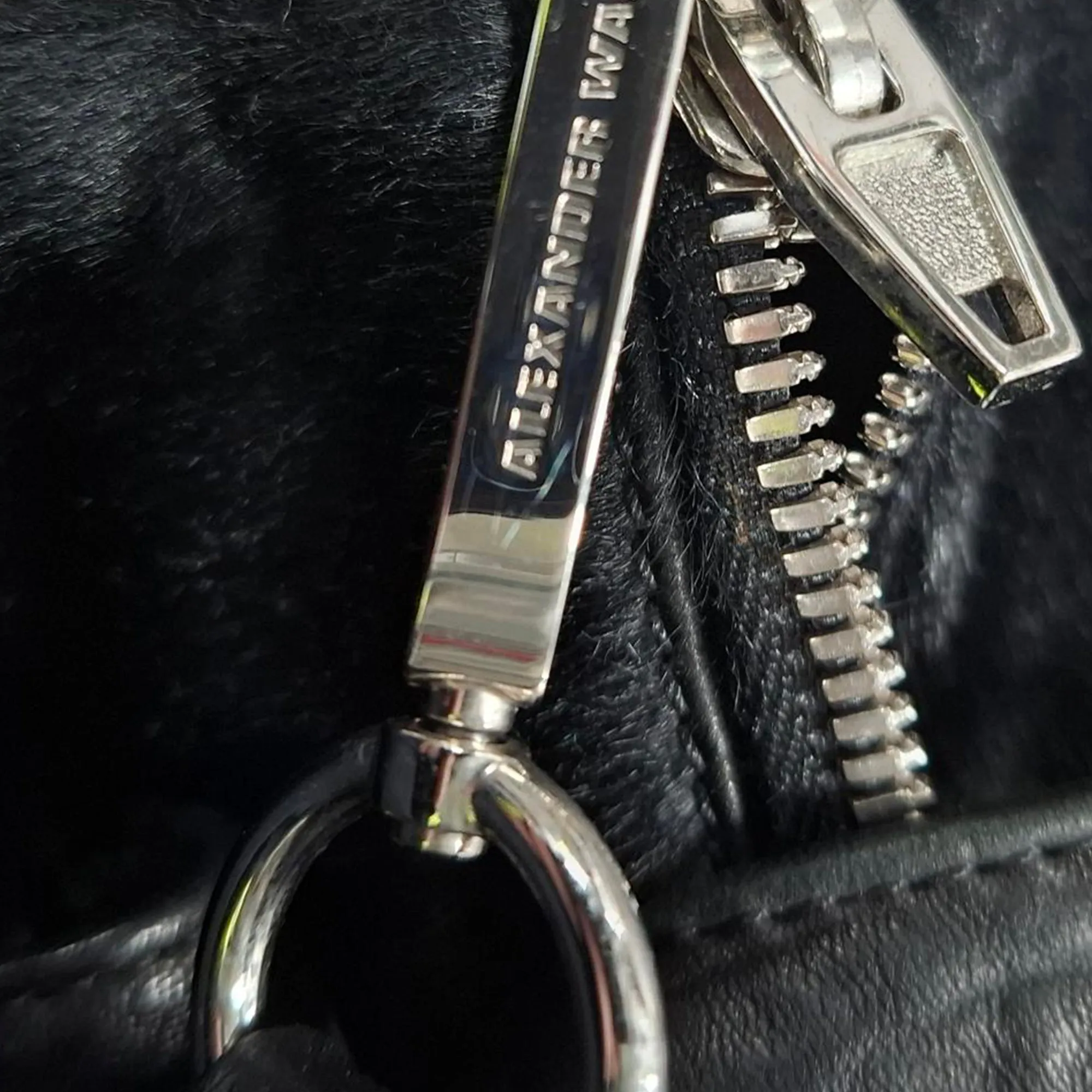 Alexander Wang Pebbled Rocco Duffle in Black Lambskin Pony Hair