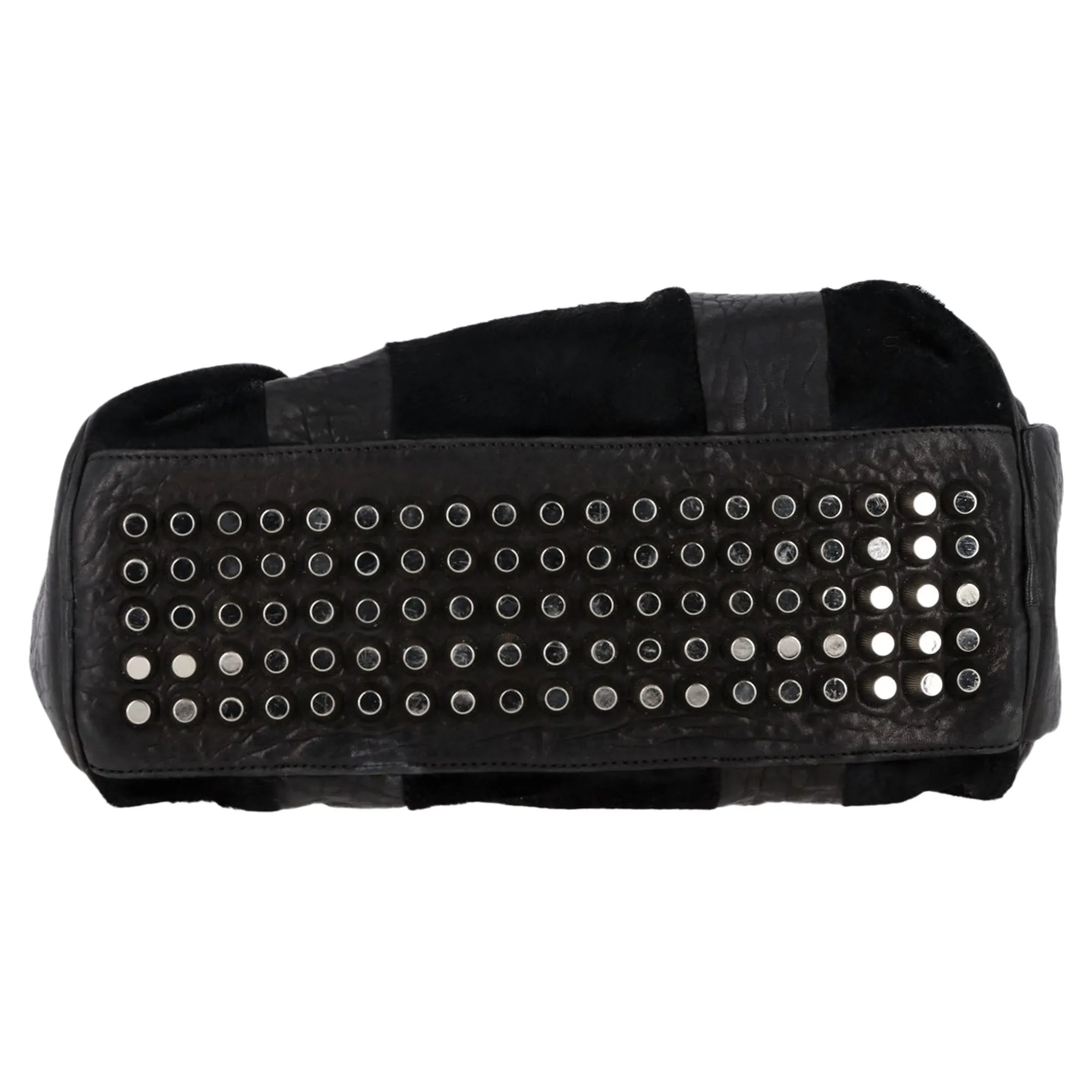 Alexander Wang Pebbled Rocco Duffle in Black Lambskin Pony Hair
