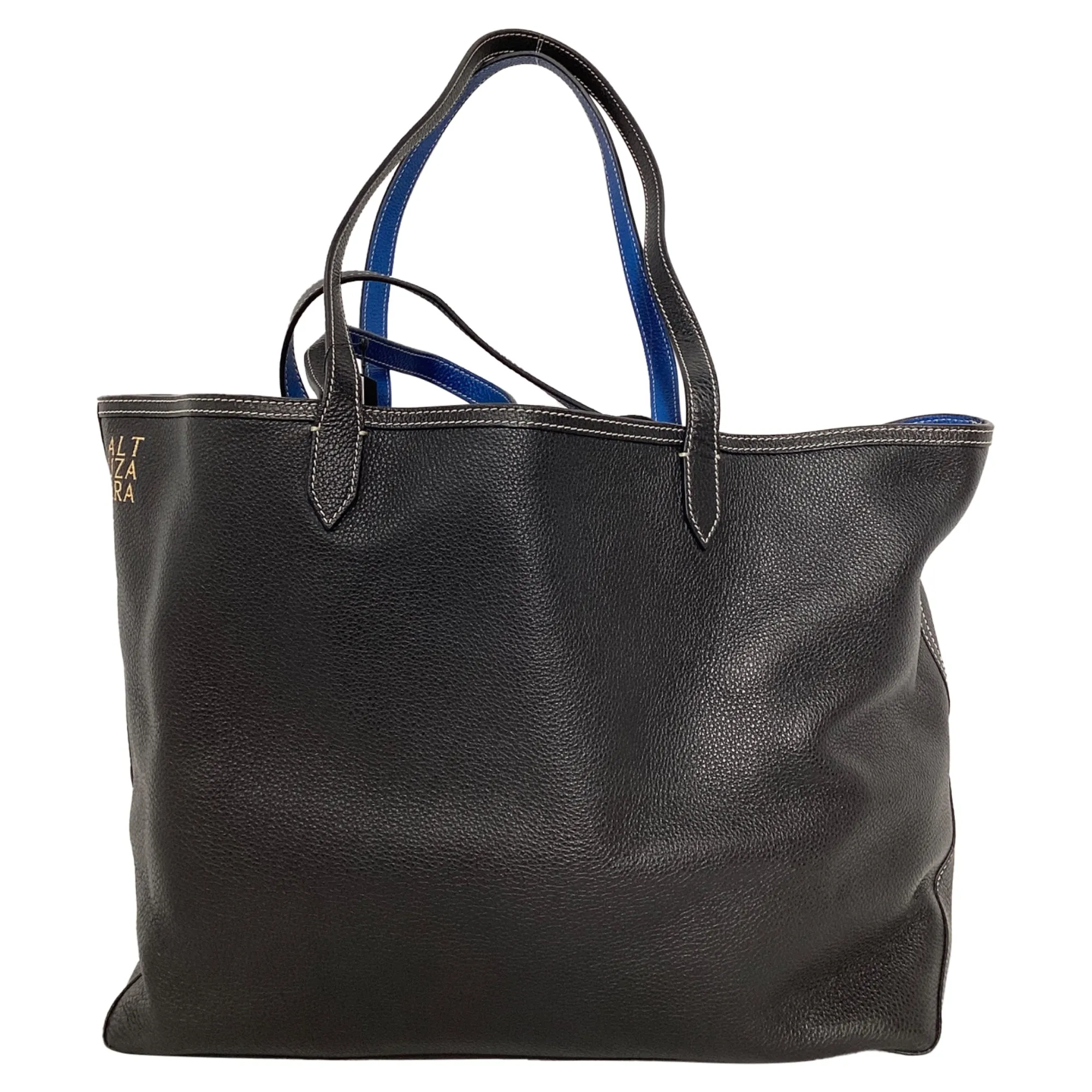 Altuzarra Duo Large Reversible Textured Tote in Black Leather