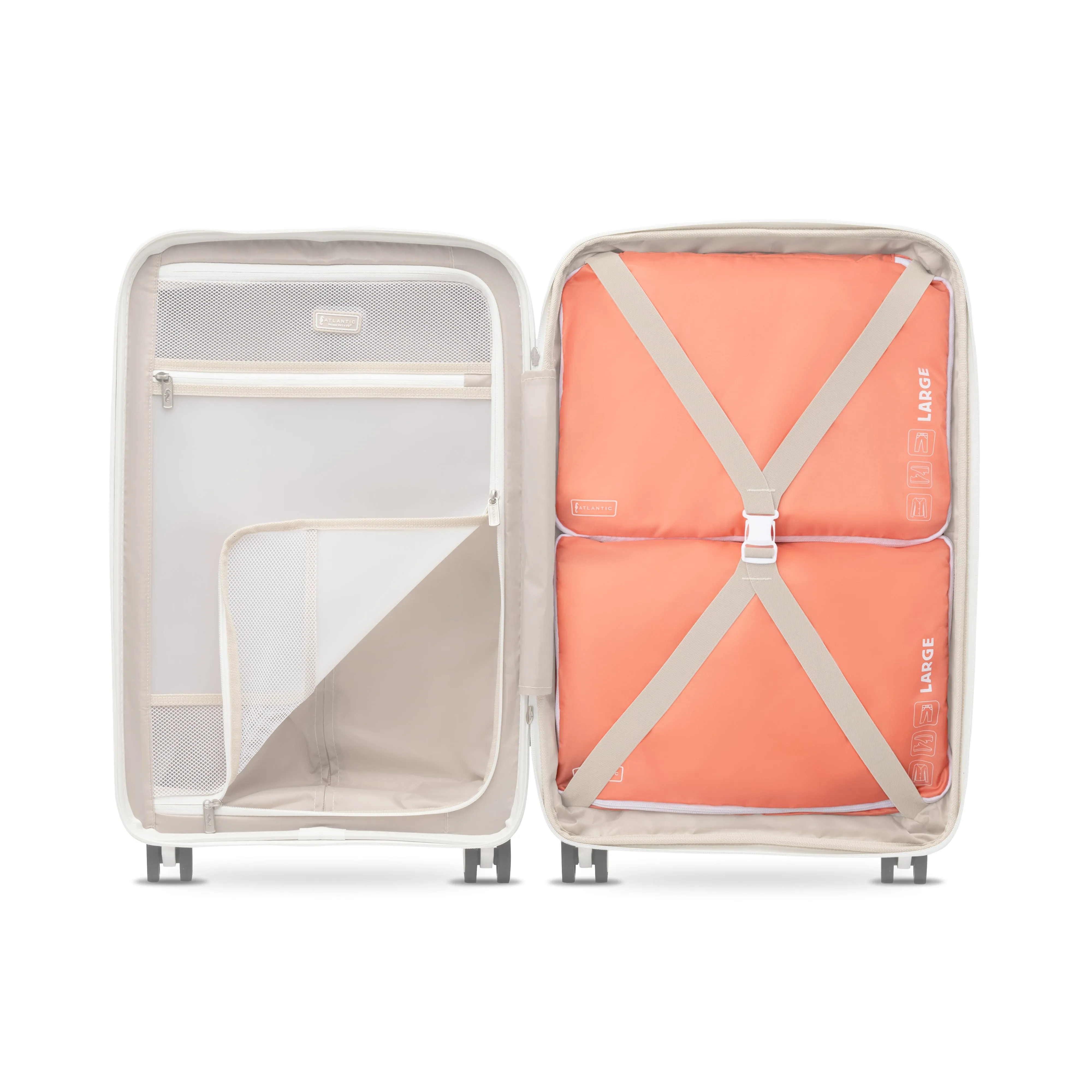 Atlantic 3 Pc Luggage Set - Carry-on Exp Hardside Spinner & 2 Large Washable Packing Cubes