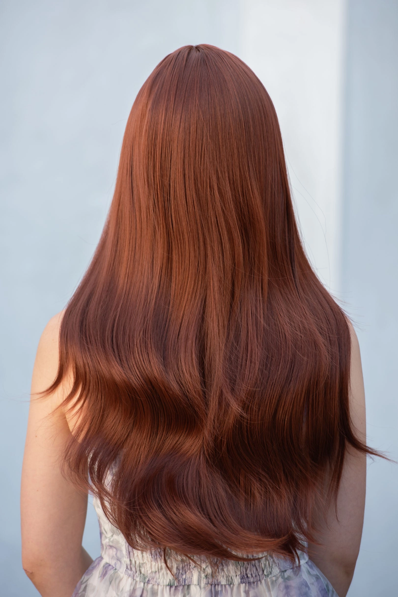 Auburn Ginger Wavy Synthetic Wig with Bangs Akane