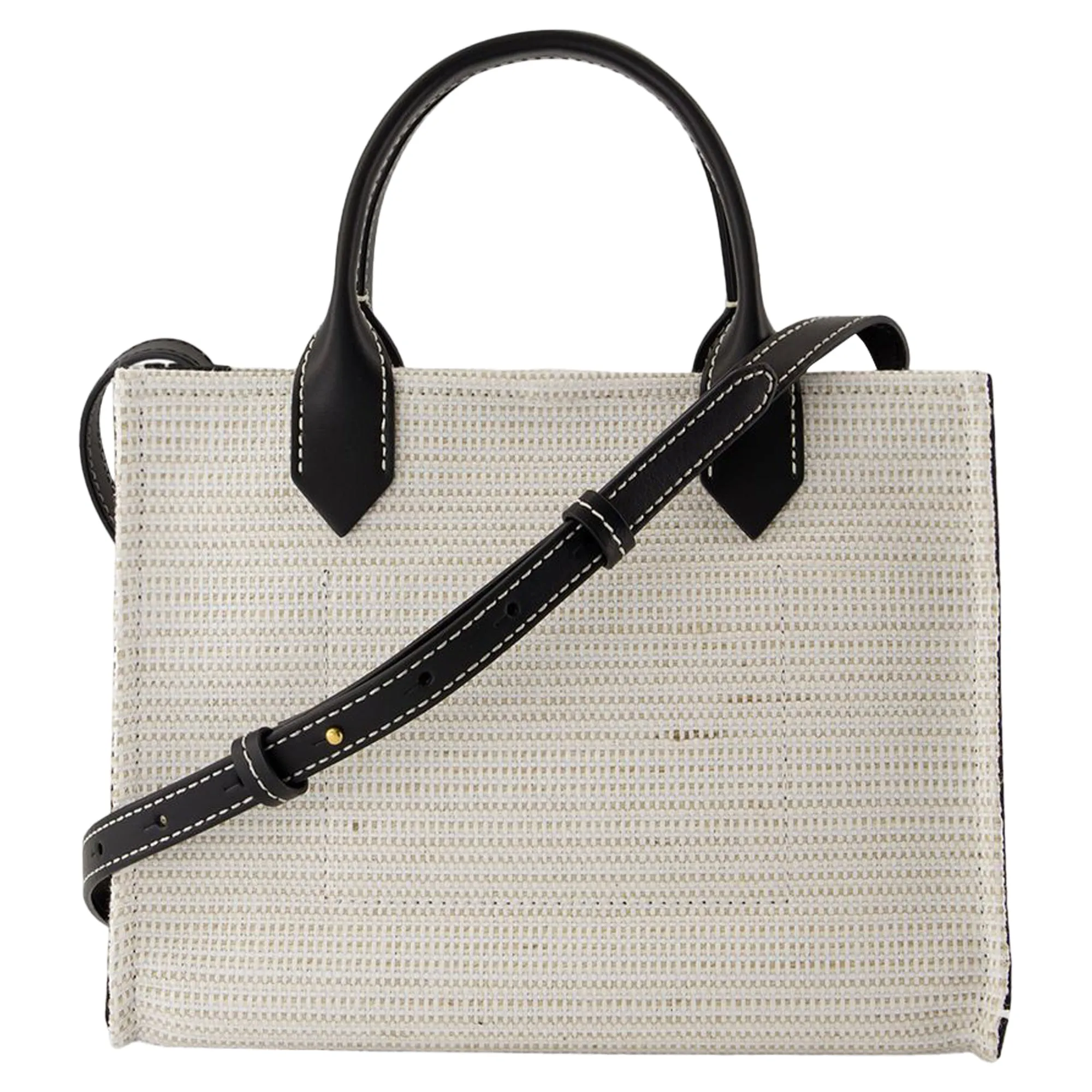 B-Army Small Shopper Bag - Balmain - Raffia - Neutral/Black
