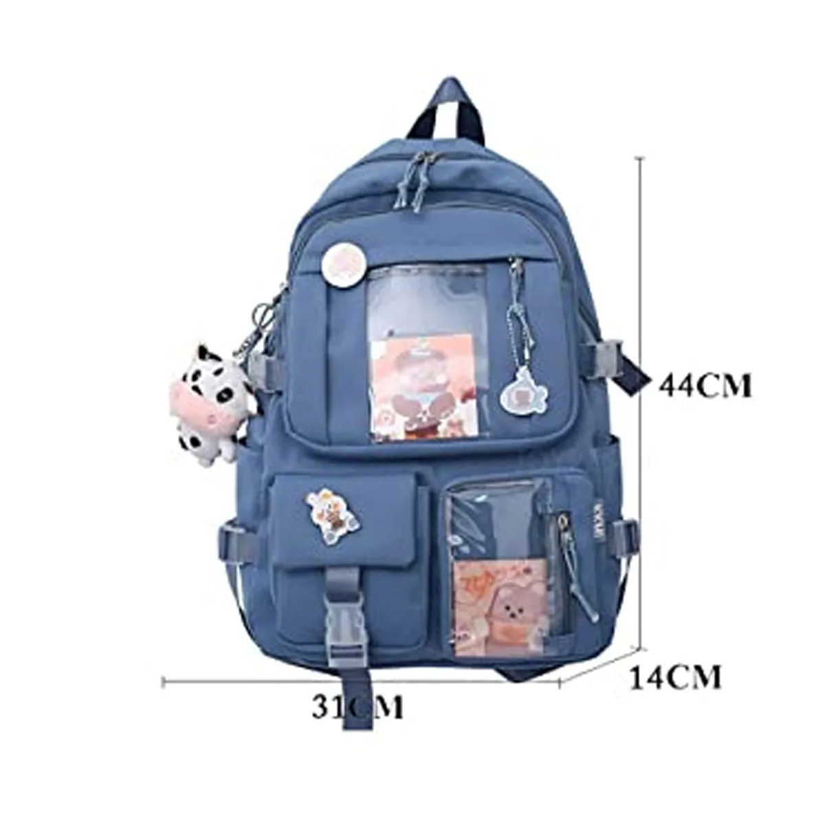 Backpack with Pins Kawaii School Backpack Cute Aesthetic Backpack