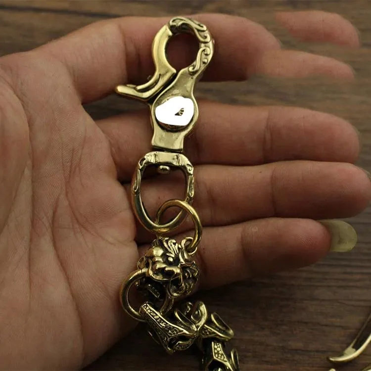 Badass Brass 18 Copper Skull Chain Pants Chain Wallet Chain Motorcycle Wallet Chain for Men