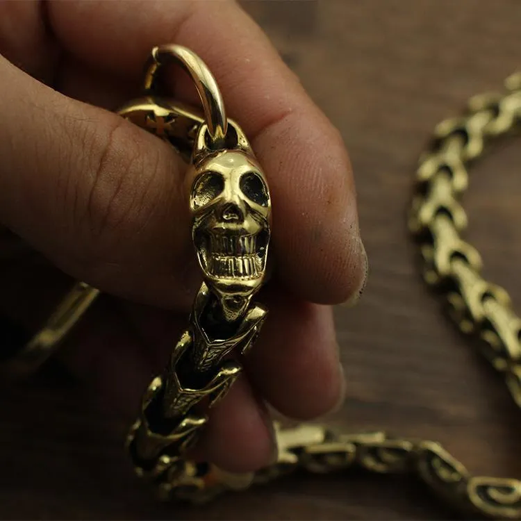 Badass Brass 18 Copper Skull Chain Pants Chain Wallet Chain Motorcycle Wallet Chain for Men