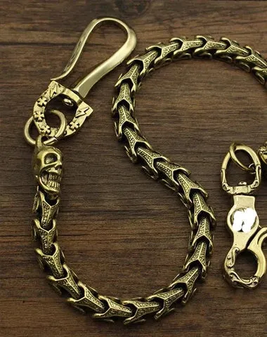 Badass Brass 18 Copper Skull Chain Pants Chain Wallet Chain Motorcycle Wallet Chain for Men