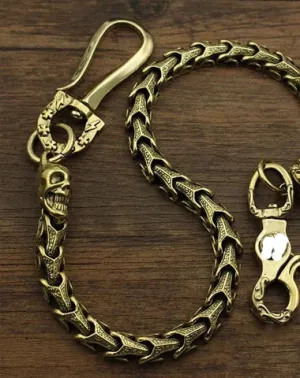 Badass Brass 18 Copper Skull Chain Pants Chain Wallet Chain Motorcycle Wallet Chain for Men