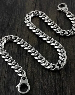 Badass Silver Mens Long Biker Wallet Chain Wallet Chain Pants Chain For Men