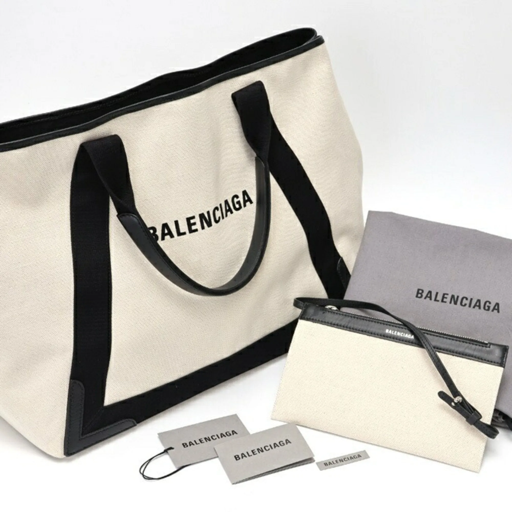 Balenciaga Canvas Leather Tote Bag (Pre-Owned)