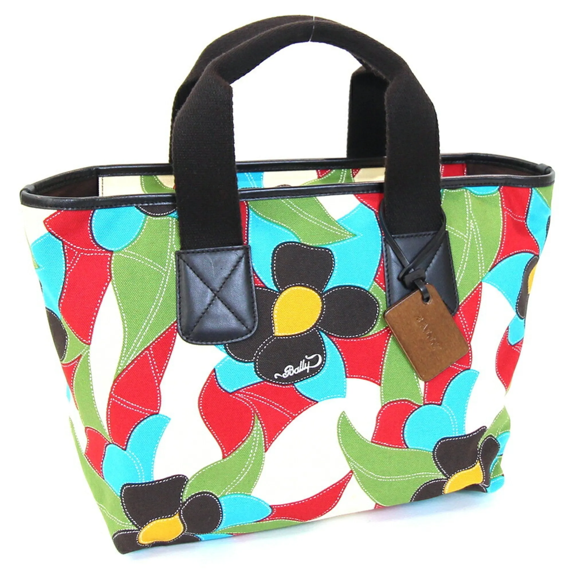 Bally  Canvas Leather Handbag Tote Bag (Pre-Owned)