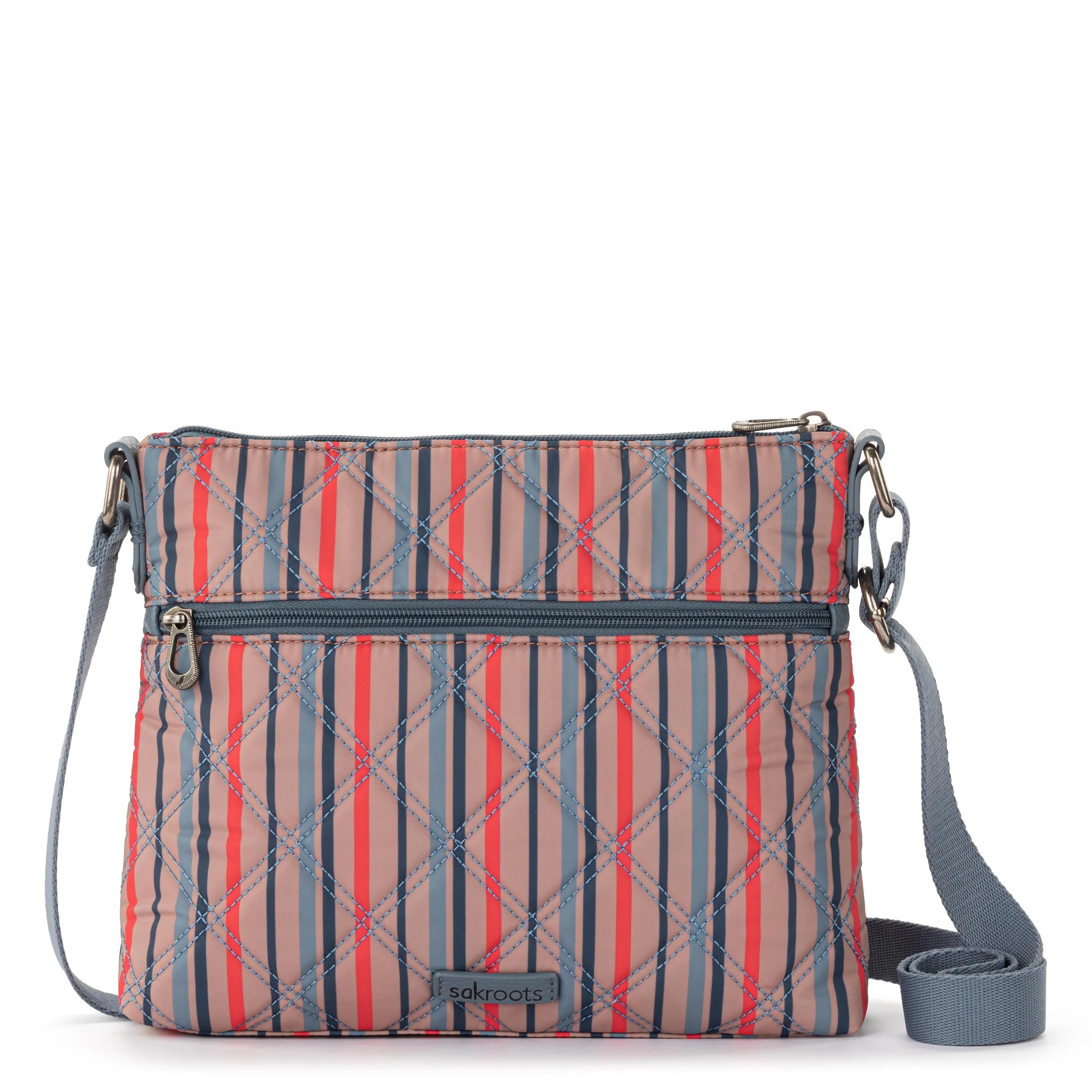 Basic Crossbody - EcoTwill - Vintage Multi Stripe Diamond Quilted