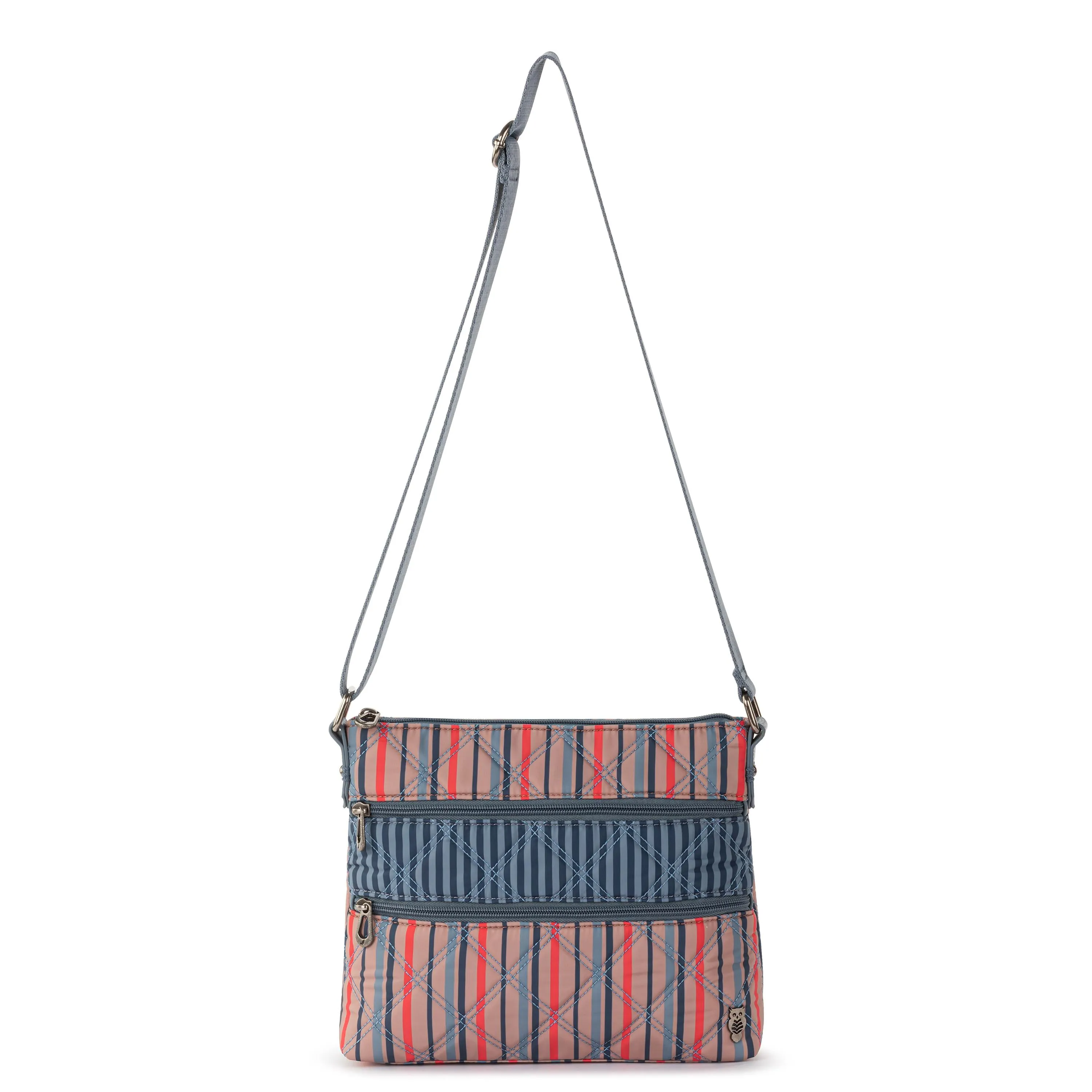 Basic Crossbody - EcoTwill - Vintage Multi Stripe Diamond Quilted