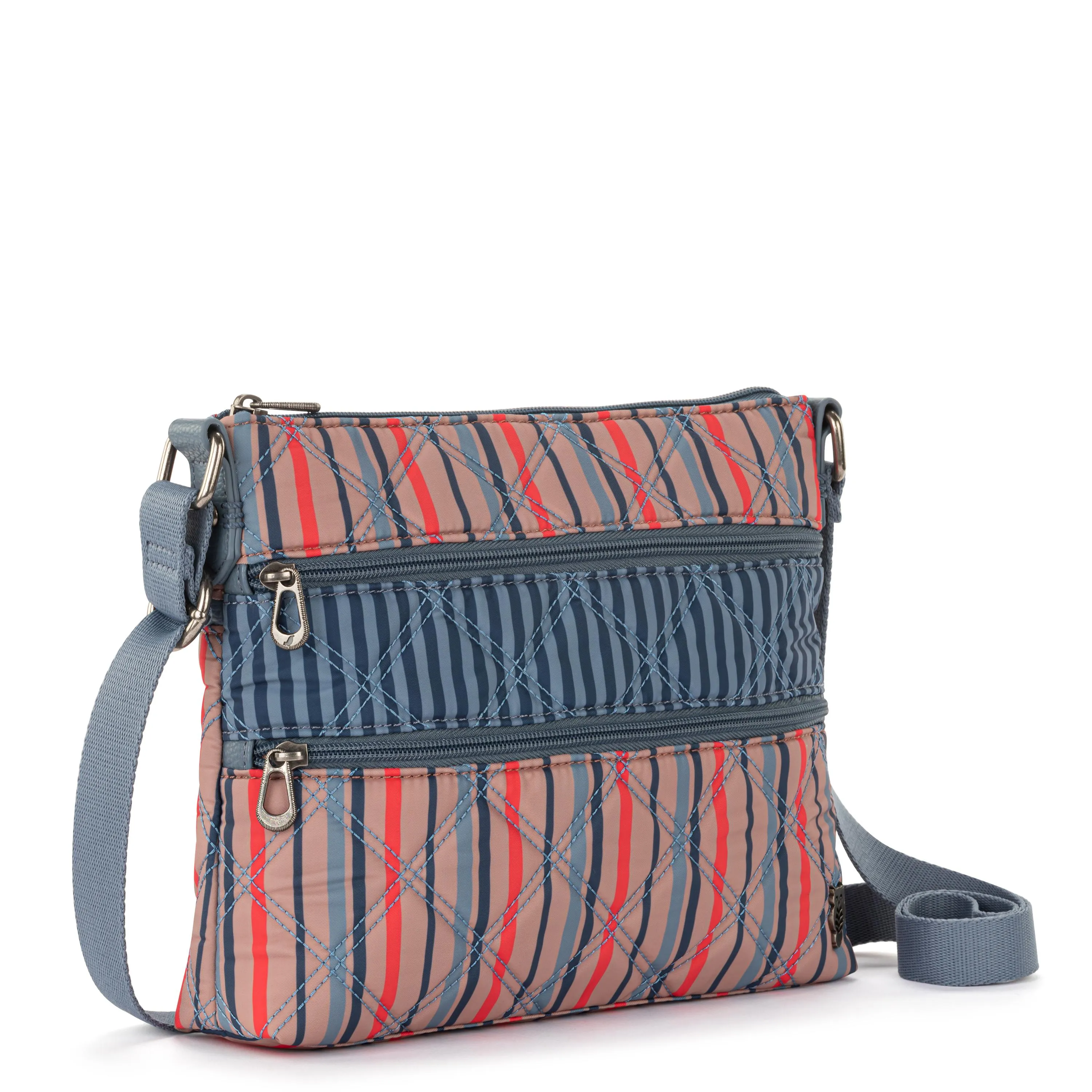 Basic Crossbody - EcoTwill - Vintage Multi Stripe Diamond Quilted