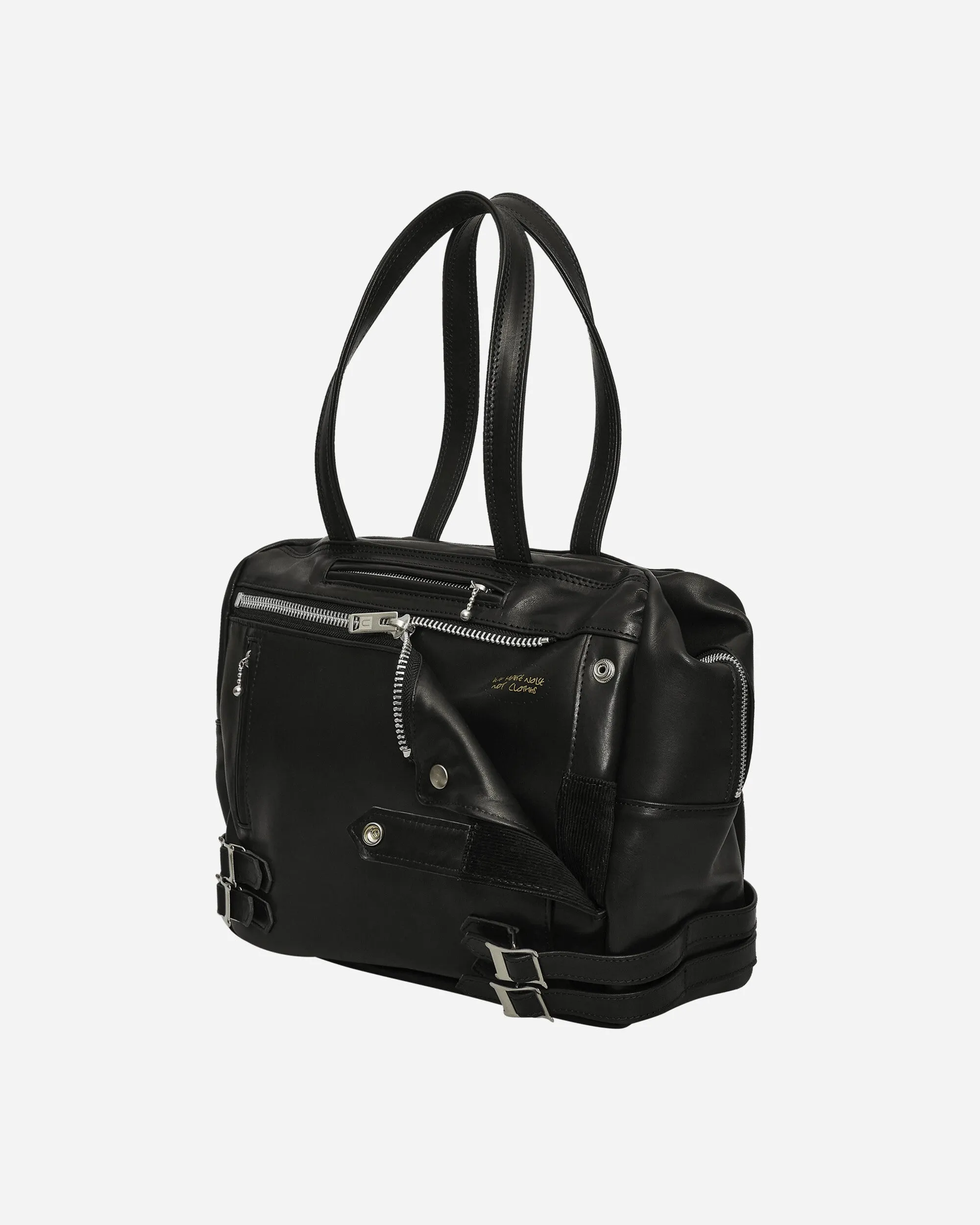 Basic Leather Riders Bag Black