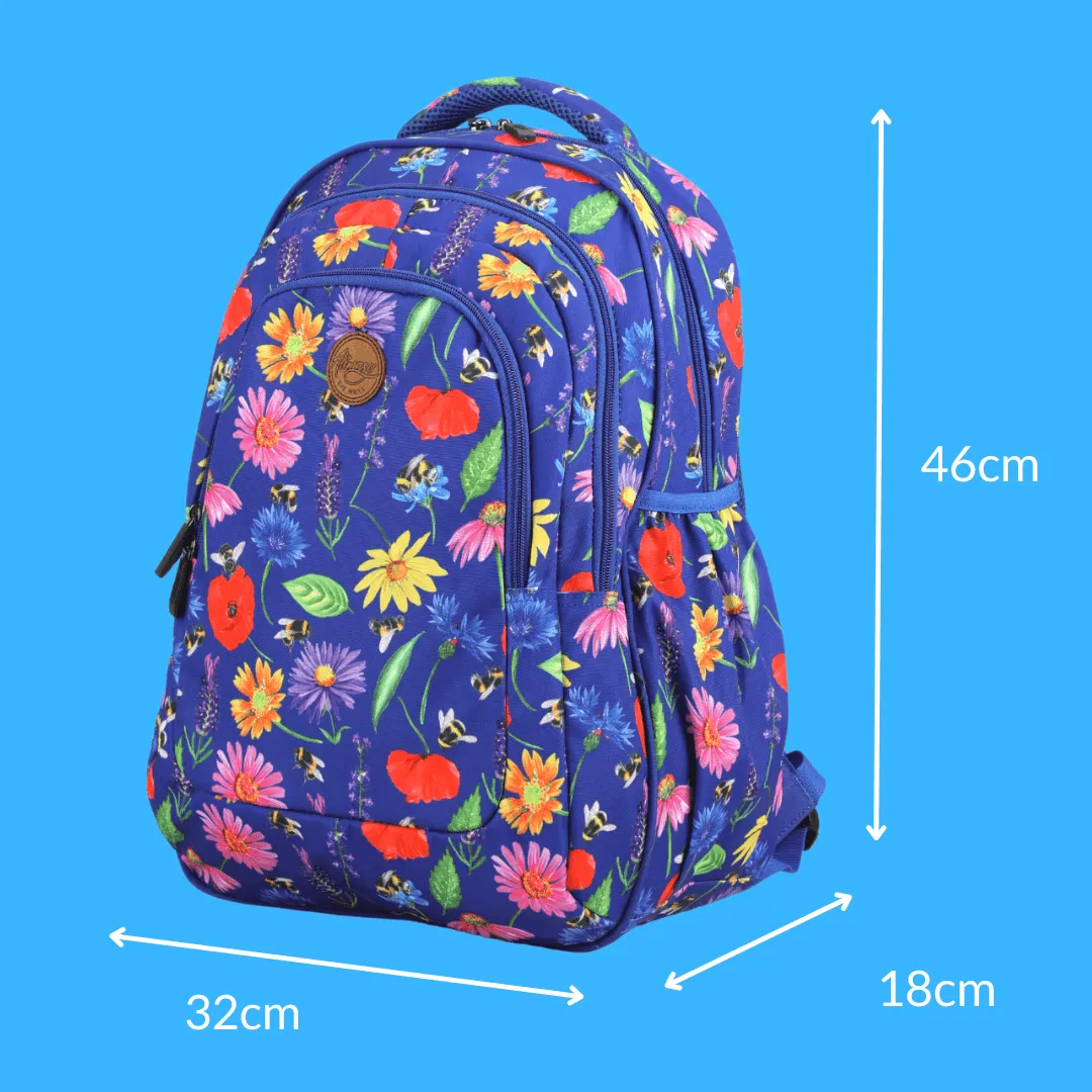Bees & Wildflowers Large School Backpack