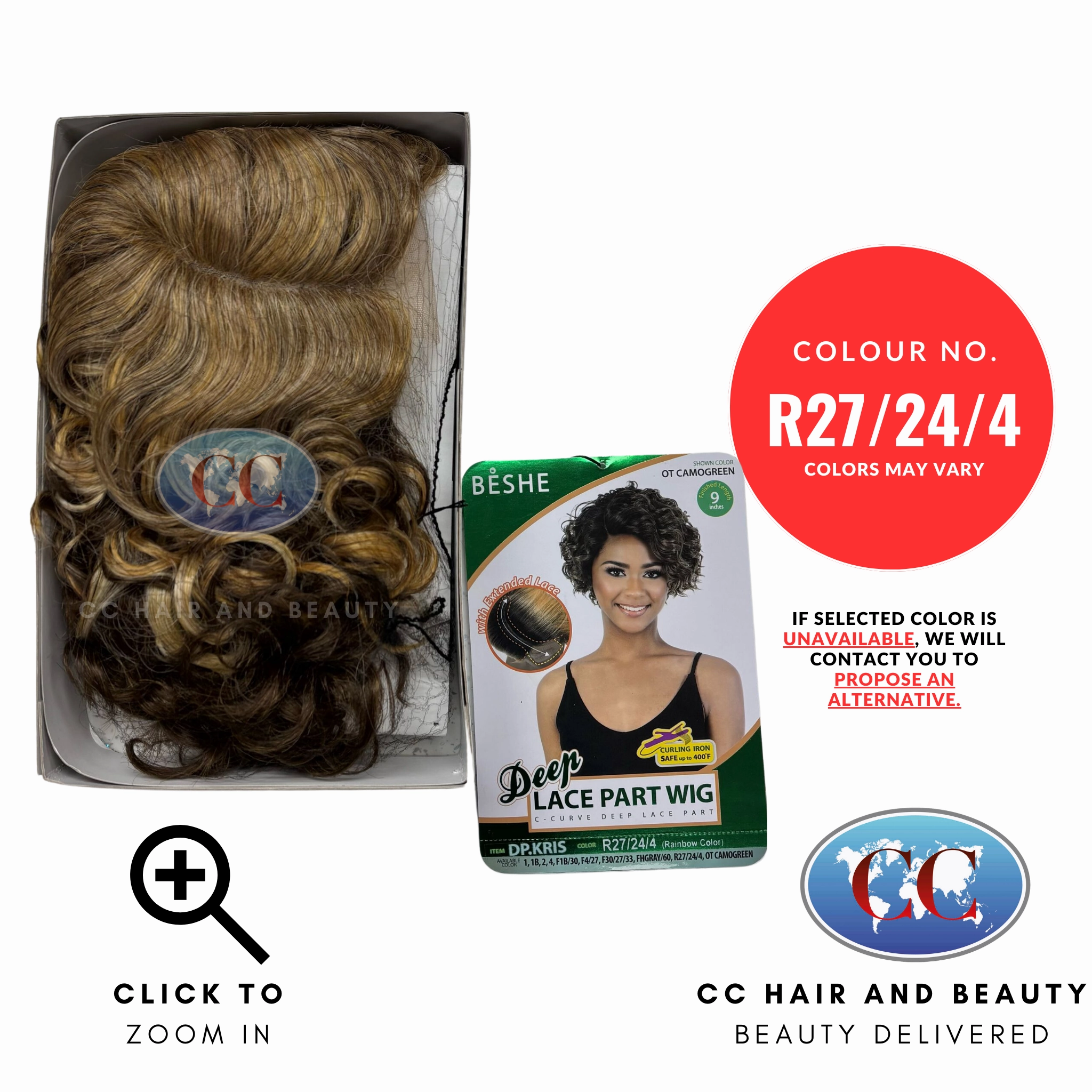 Beshe Synthetic C- Curve Deep Lace Part Wig - DP.KRIS